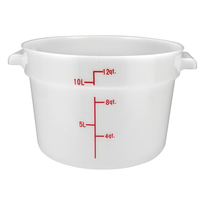 Storage Container - 12QT 12.31"x14.13"x8.38" Round Temp Range: -40F/160F - Winco PPRC-12W