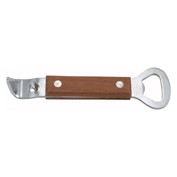 Winco CO-303 7" Stainless Wood Handle Can/bottle Opener