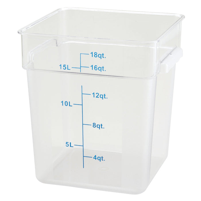 Storage Container - 18QT 11 1/8"x12 5/8"x12 1/2" Square - Winco PCSC-18C