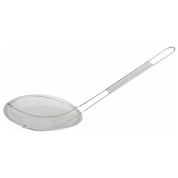 Winco MSS-6 6" Bowl 9-1/2" Handle 14" Round Single Strainer