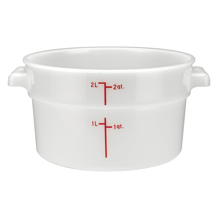 Winco PPRC-2W 2-Qt 7.31"x8.63"x4.25" Round Storage Container