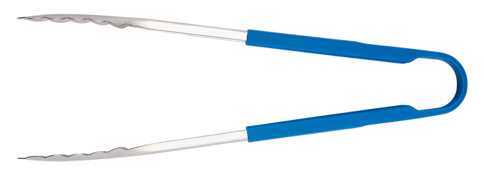 Utility Tongs 12" Scalloped - Heat Resistant - Dishwasher Safe - Blue Silicone - Dexter-Russell 91510
