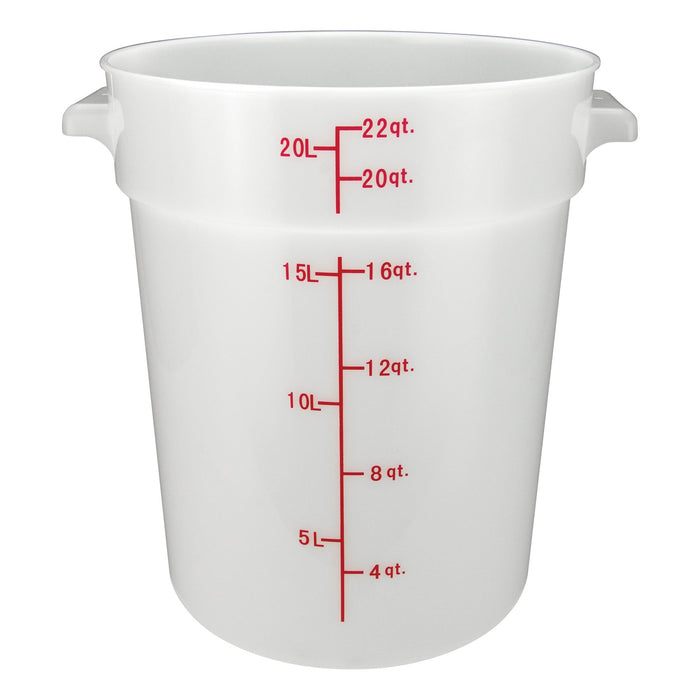 Storage Container - 22QT 12.31"x14.25"x14.75" Round Temp Range: -40F/160F Withbuilt in Handles - Winco PPRC-22W