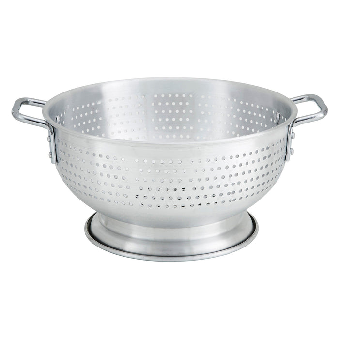 Colander - 8QT W/ Base & Handles Aluminum - Winco ALO-8BH