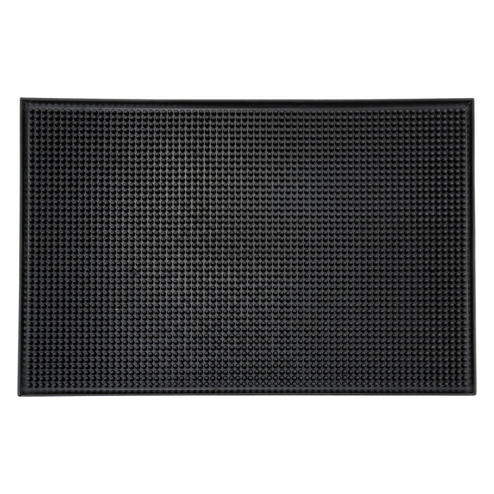 Bar Service Mats - 18x12 Black Rubber - Winco BM-1812K