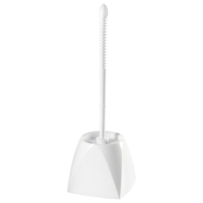 Winco BR-15SET 15" White Toilet Brush Craddy Set