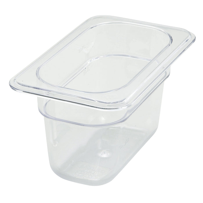 Poly Ware Food Pan - 1/9 Size 6 7/8"x4 1/4"x3 1/2" Temp Range -40F/210F Break Resistant Polycarbonate - Winco SP7904