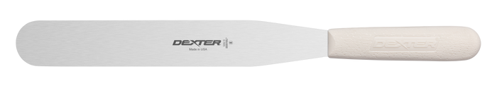 Baker's Spatula - 10" Stainless Steel Blade Polypropylene White Handle Sani Safe - Dexter-Russell S284-10-PCP