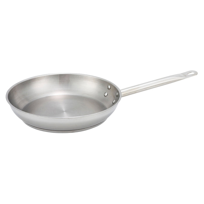 Fry Pan - 11"x2" Round Tri Ply Heavy Duty Bottom W/ Aluminum Core - Winco SSFP-11