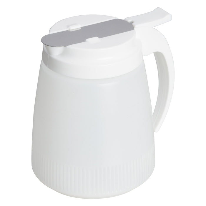 Winco PSUD-48 48-oz Plastic Lid Stainless Syrup Dispenser