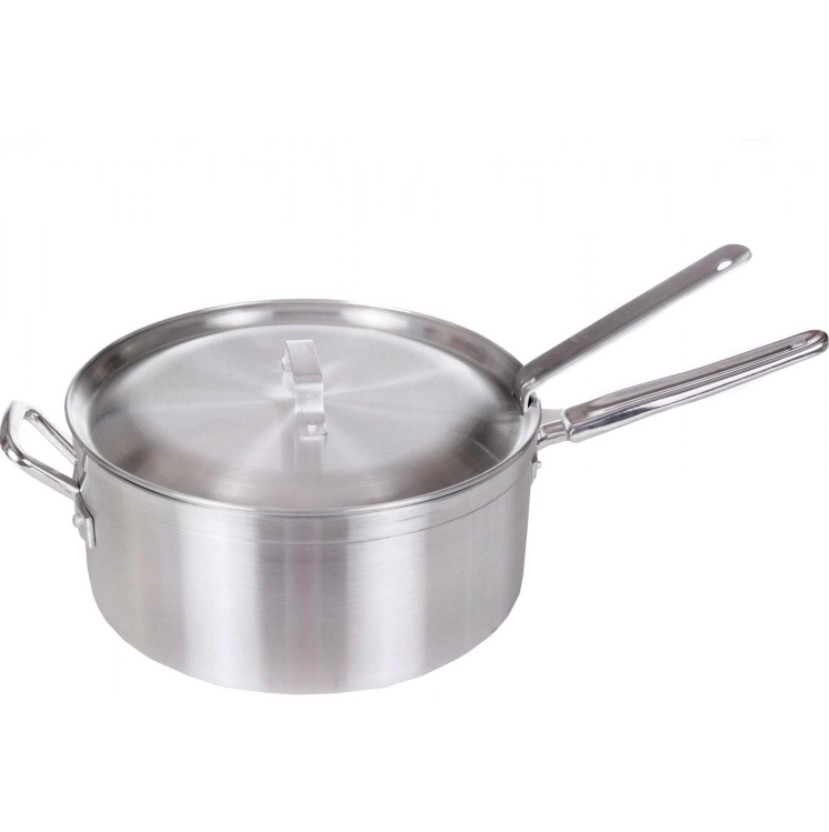 Aluminum Fry Pot with Perforated Basket, 12" closed